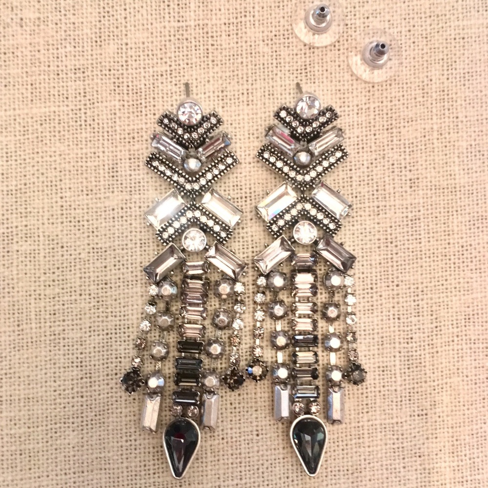 Stella & Dot | Sparkling Cascading Crystal Bejeweled Chandeliers Silver … - Picture 8 of 10